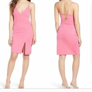 NWT Leith | Pink Zenna V Neck Bodycon Dress